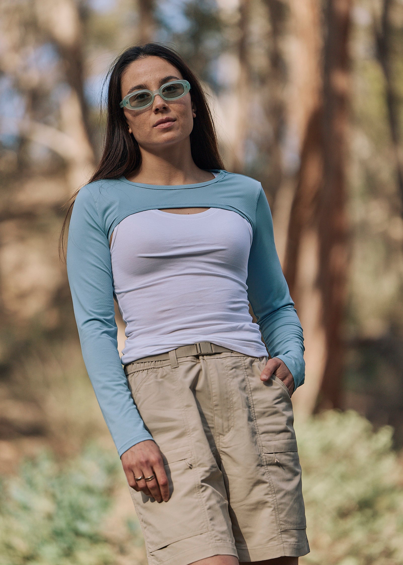 Sun Ray Shady Shoulders UPF50+ Sun Shrug Bolero Sleeves Horizon Blue