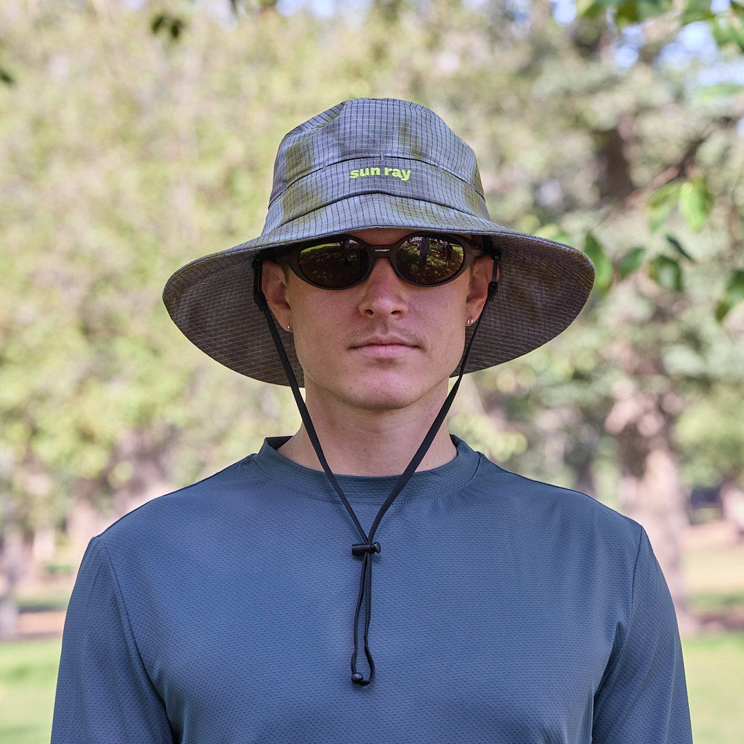 Sun Ray Upf50+ Sun Protection All G UV Tee Men Deep Teal and breezy brimmer hat