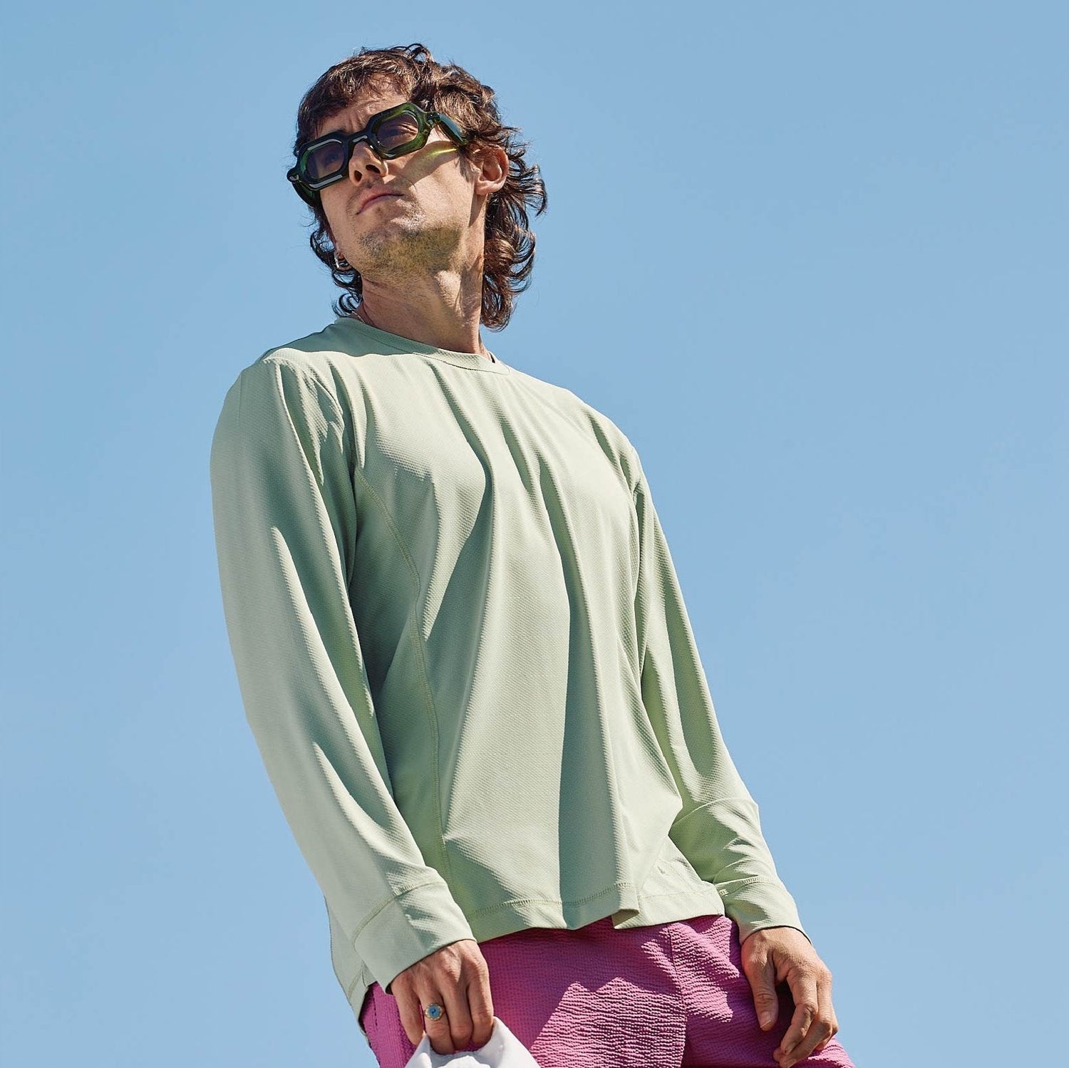 Model wearing UPF50+ All-G Tee long sleeve tee