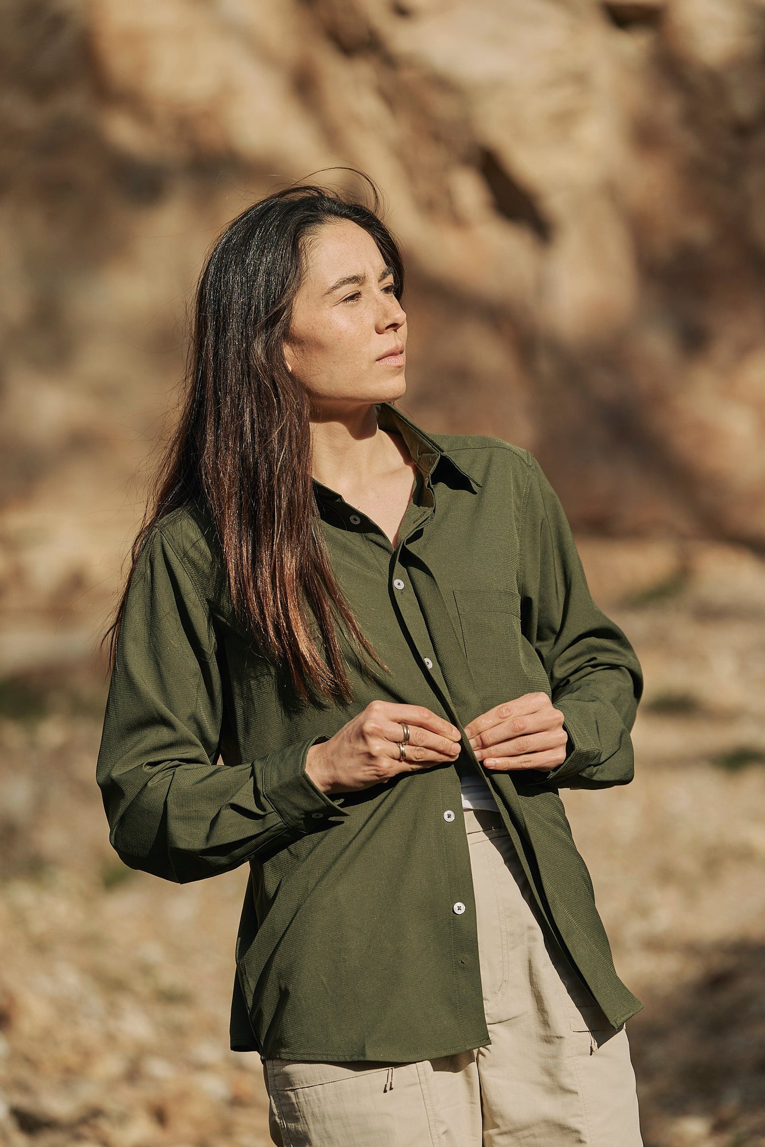 UPF50+ Sun Ray UPF50+ long sleeve sun shirt outdoors in Australia