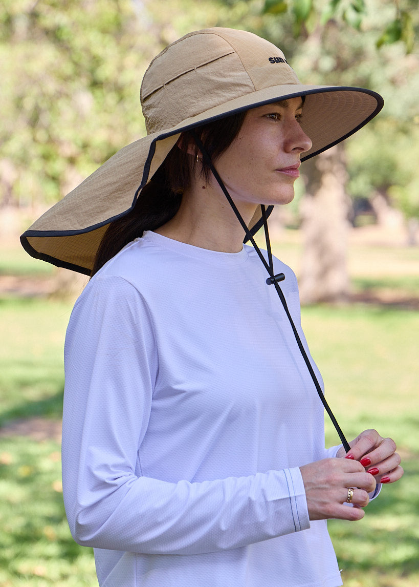 Sun Ray Seriously Shady Mullet Brimmer Hat UPF50+ Stone Ripstop