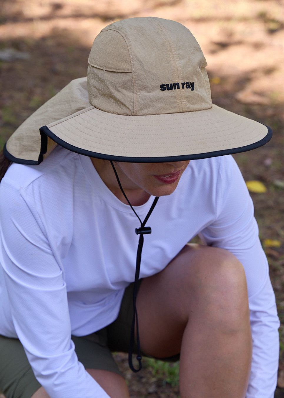 Sun Ray Seriously Shady Mullet Brimmer Hat UPF50+ Stone Ripstop