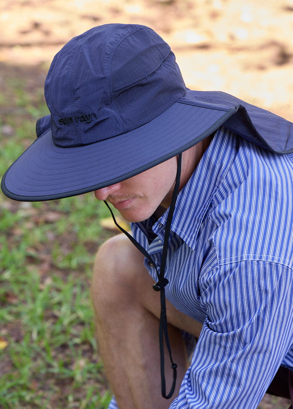 Sun Ray Seriously Shady Mullet Brimmer Hat UPF50+ Navy Ripstop