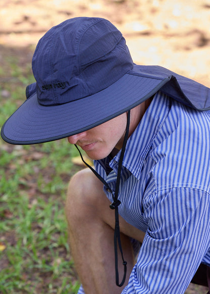 Sun Ray Seriously Shady Mullet Brimmer Hat UPF50+ Navy Ripstop