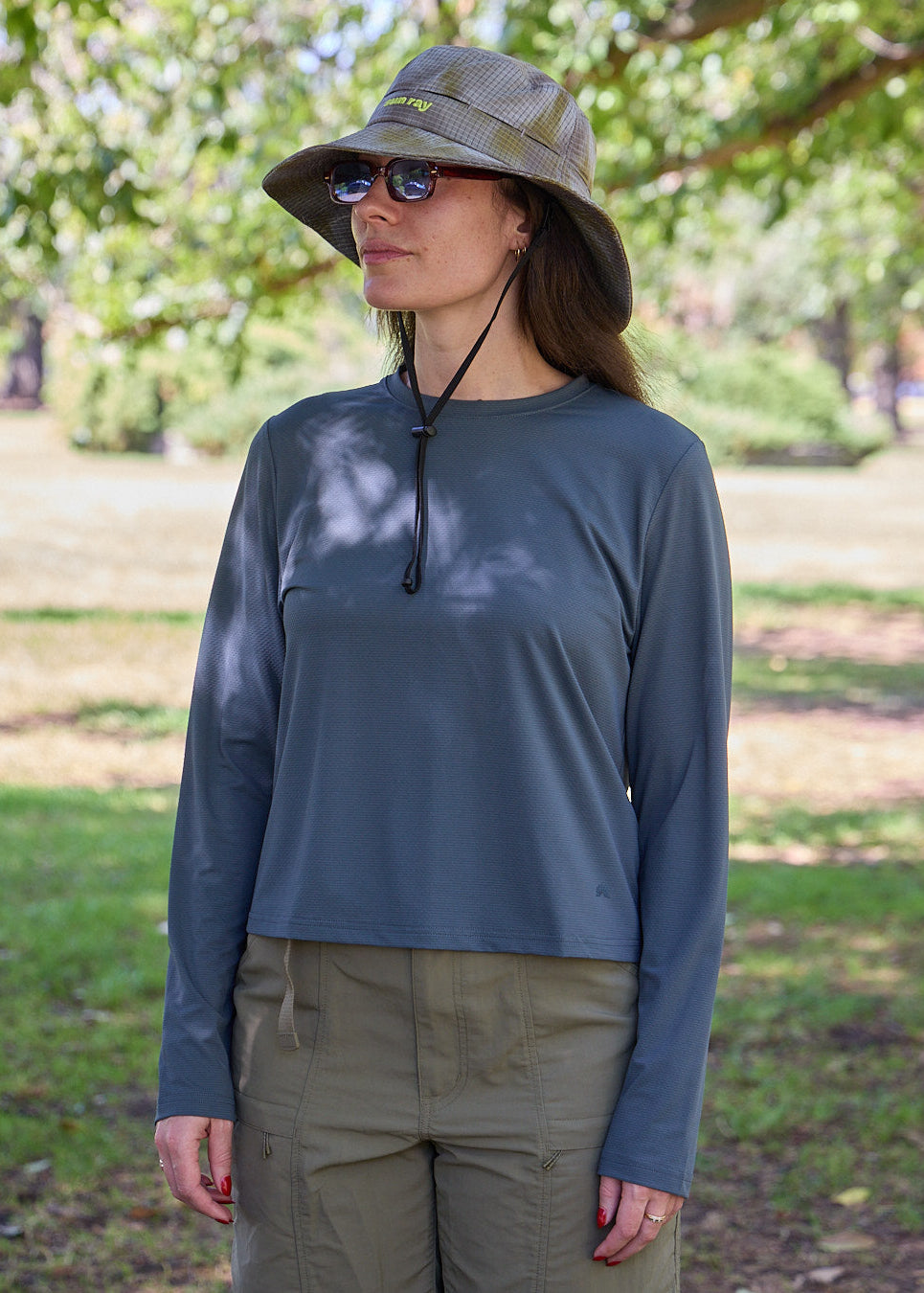 Sun Ray UPF50+ Sun Protection Clothing All G Long Sleeve Tee deep teal boxy fit