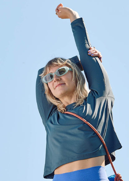 Sun Ray UPF50+ Sun Protection Clothing All G Long Sleeve Tee deep teal boxy fit