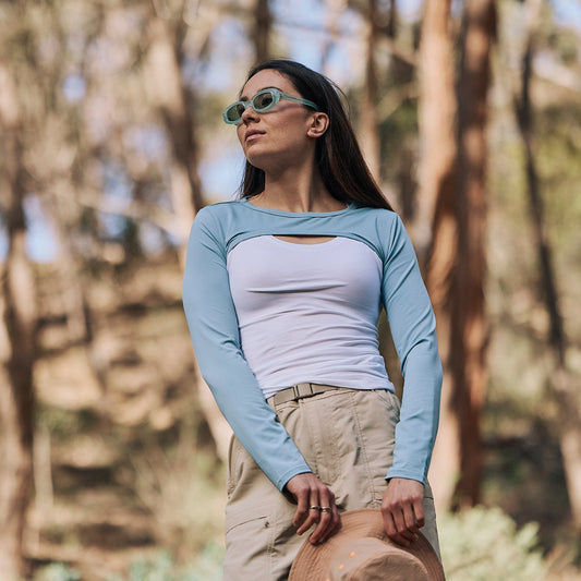 Sun Ray Shady Shoulders UPF50+ Sun Shrug Bolero Sleeves Horizon Blue