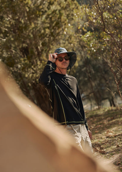 Sun Ray sun protection UPF50+ all g tee mens long sleeve black