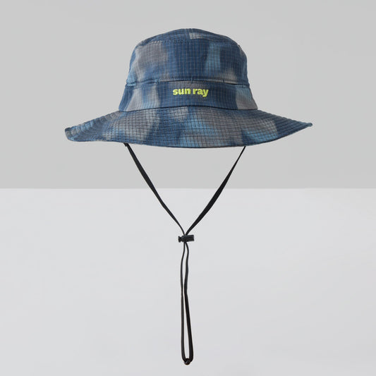Sun Ray Breezy Brim Hat UPF50+ camo ripstop wide brim hat with 360° mesh ventilation, adjustable toggle fit and detachable chin strap
