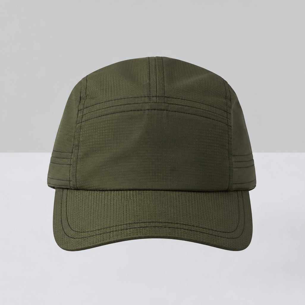 Front of Sun Ray olive UPF50+ five-panel cap