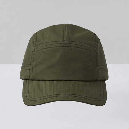 Front of Sun Ray olive UPF50+ five-panel cap