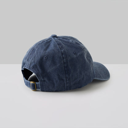 Sun Ray denim Shade cap with yellow text