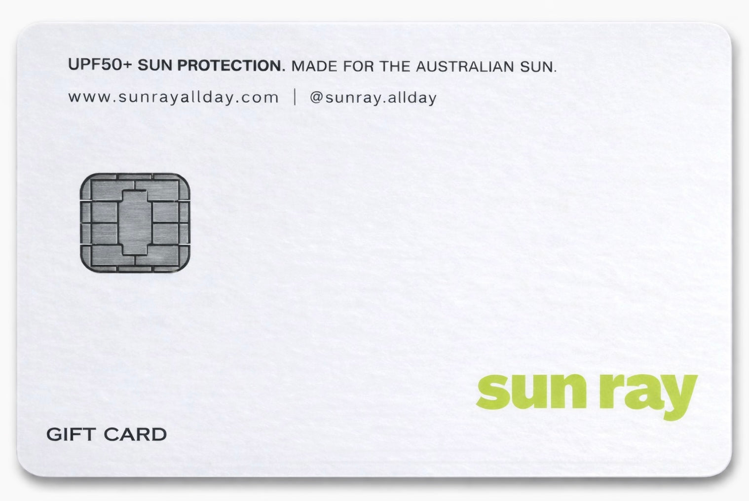 Sun Ray Sun Protection UPF50+ Gift Card Voucher