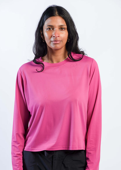 Sun Ray UPF50+ Sun Protection Clothing All G Long Sleeve Tee fuchsia boxy fit