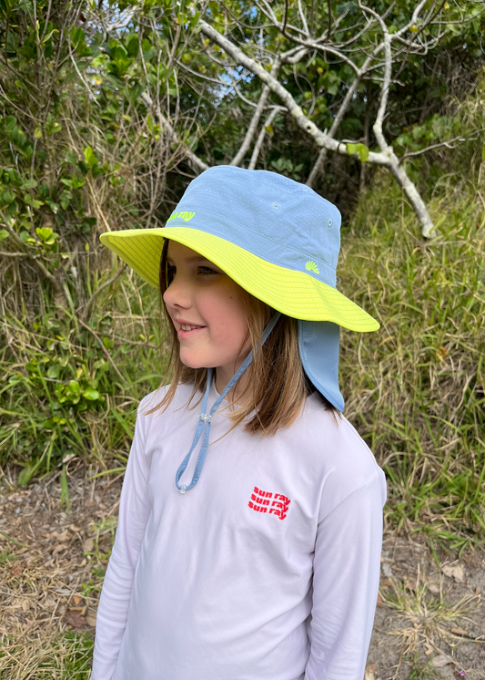 Sun Ray UPF50+ Kids Bucket Hat with Neck Flap